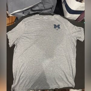 NEW Nike University of Michigan Gray and Blue Short Sleeve Tees